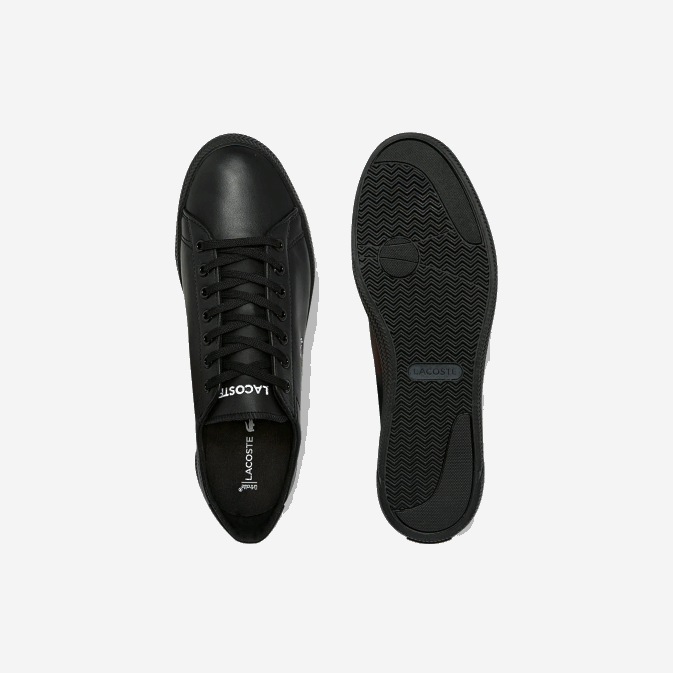 noir 02h V6HV1883 Hommes Lacoste baskets gripshot en cuir et synthétique