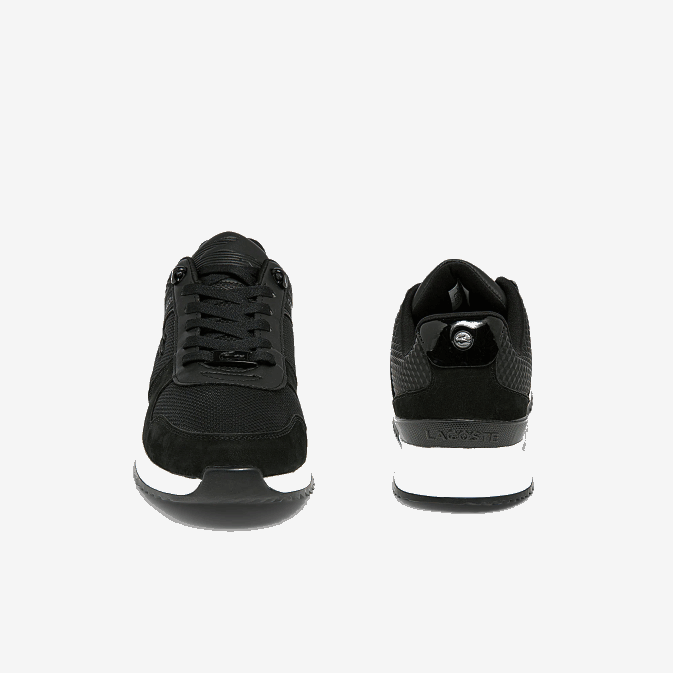 noir 02h V6HV1906 Hommes Lacoste baskets jogger 20 en cuir
