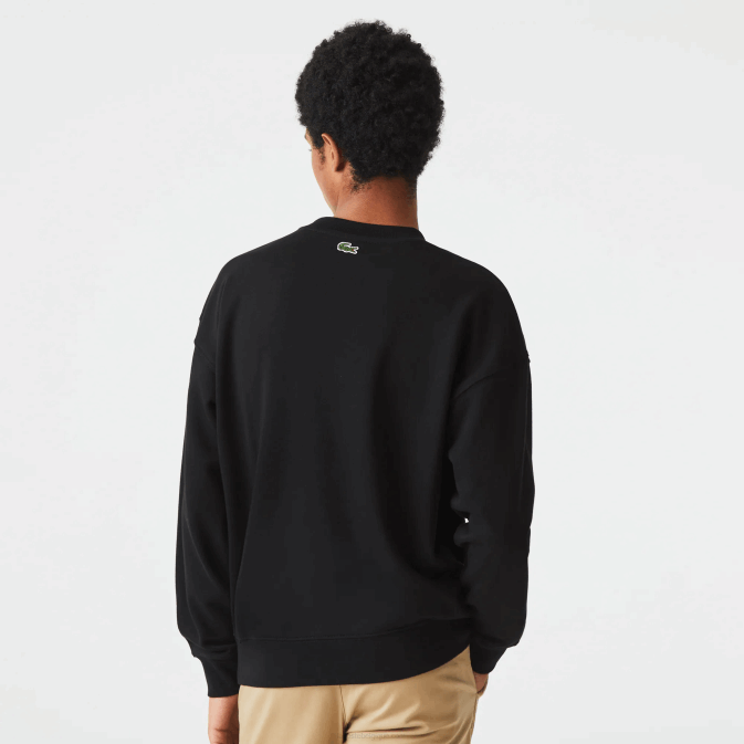 noir 031 V6HV1010 Hommes Lacoste sweat ample à imprimé monogramme de marque