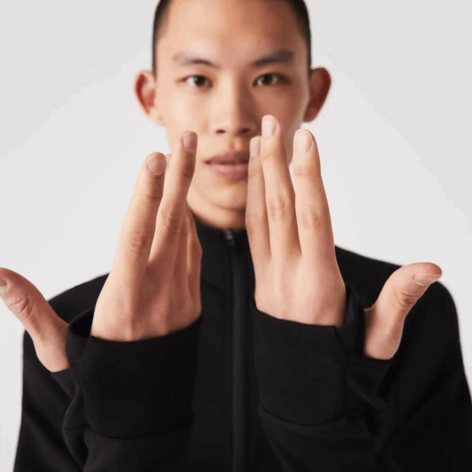 noir 031 V6HV1023 Hommes Lacoste sweat zippé à col montant en coton mélangé