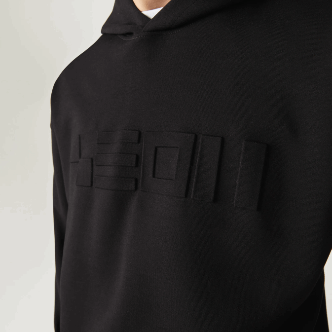 noir 031 V6HV1053 Hommes Lacoste sweat à capuche coupe ample