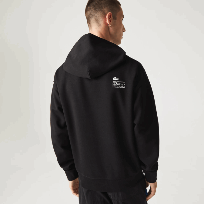 noir 031 V6HV1053 Hommes Lacoste sweat à capuche coupe ample