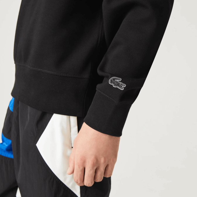 noir 031 V6HV1053 Hommes Lacoste sweat à capuche coupe ample