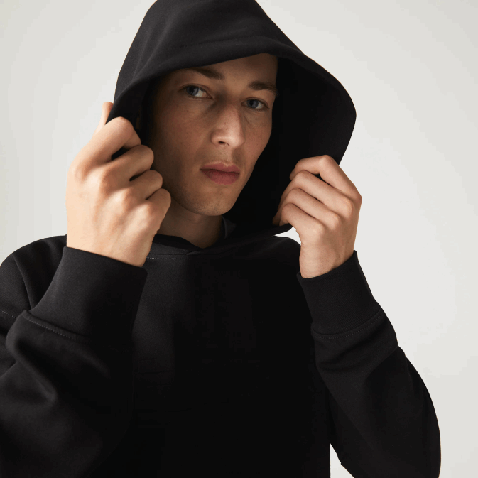 noir 031 V6HV1053 Hommes Lacoste sweat à capuche coupe ample