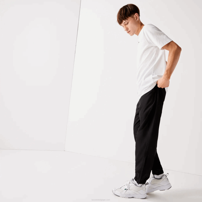 noir 031 V6HV1113 Hommes Lacoste pantalon de survêtement sport tennis en taffetas à armure losange