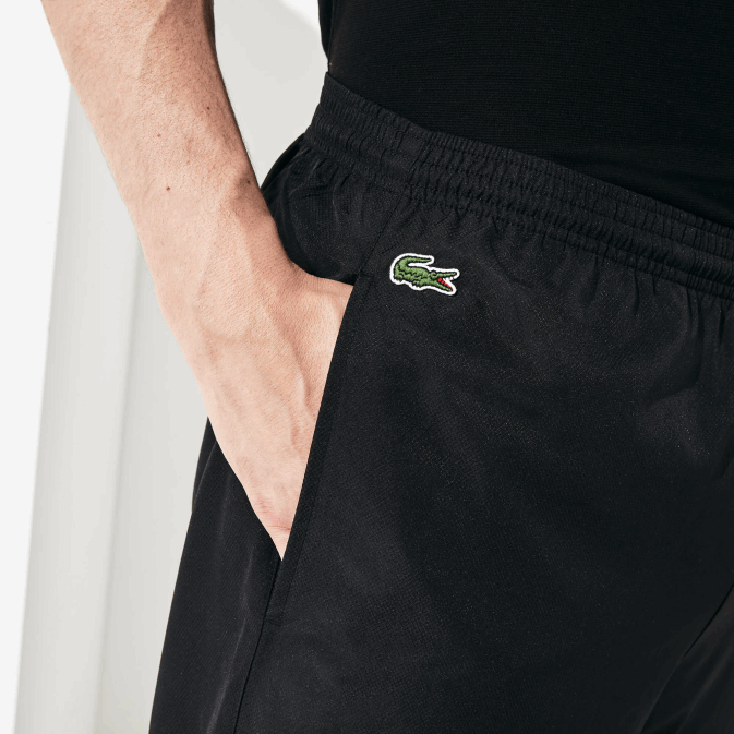 noir 031 V6HV1113 Hommes Lacoste pantalon de survêtement sport tennis en taffetas à armure losange