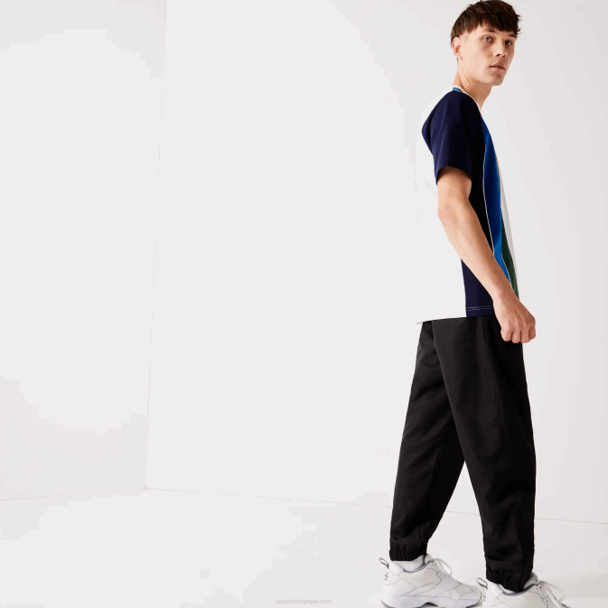 noir 031 V6HV1113 Hommes Lacoste pantalon de survêtement sport tennis en taffetas à armure losange