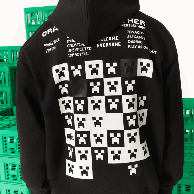 noir 031 V6HV1166 Hommes Lacoste sweat à capuche ample en polaire live x minecraft