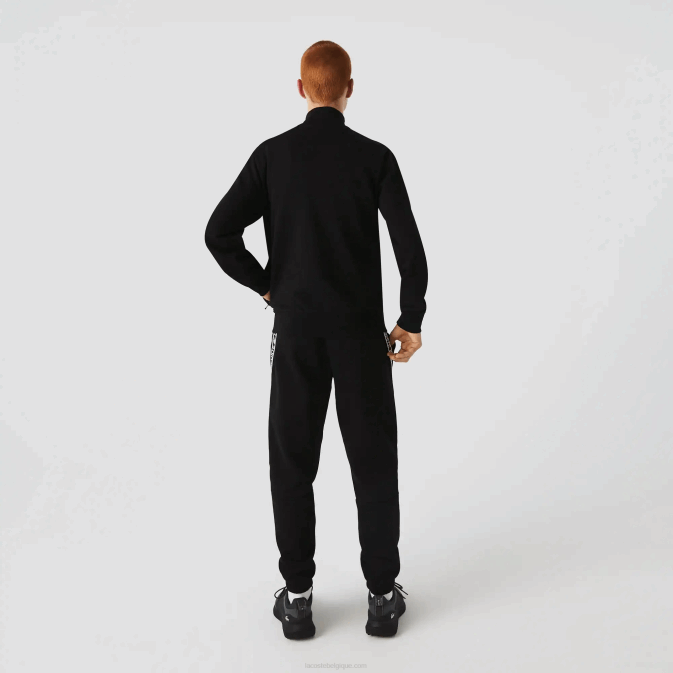 noir 031 V6HV1269 Hommes Lacoste sweat zippé coupe classique en polaire grattée