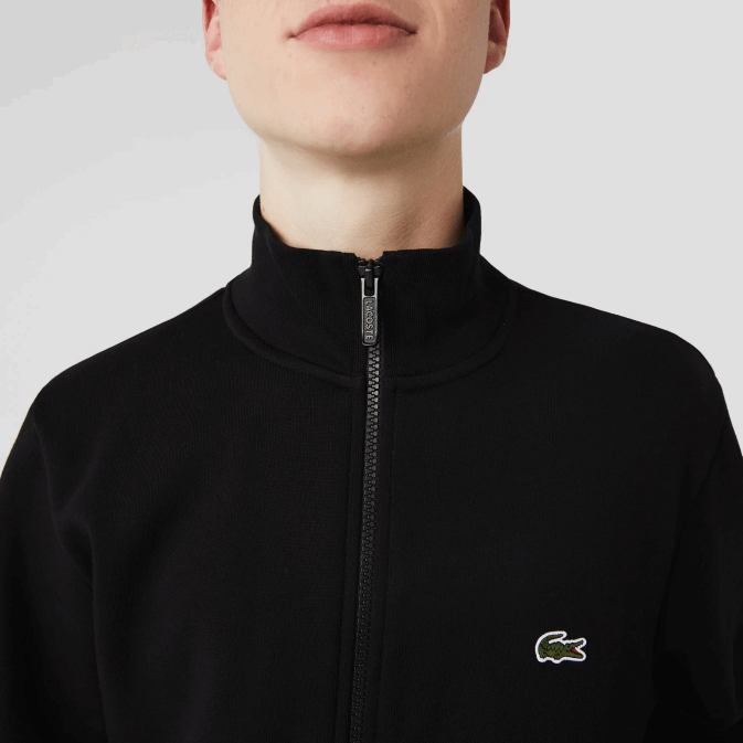noir 031 V6HV1269 Hommes Lacoste sweat zippé coupe classique en polaire grattée