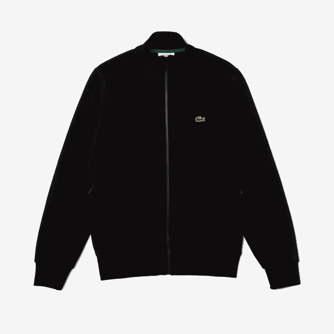 noir 031 V6HV1269 Hommes Lacoste sweat zippé coupe classique en polaire grattée