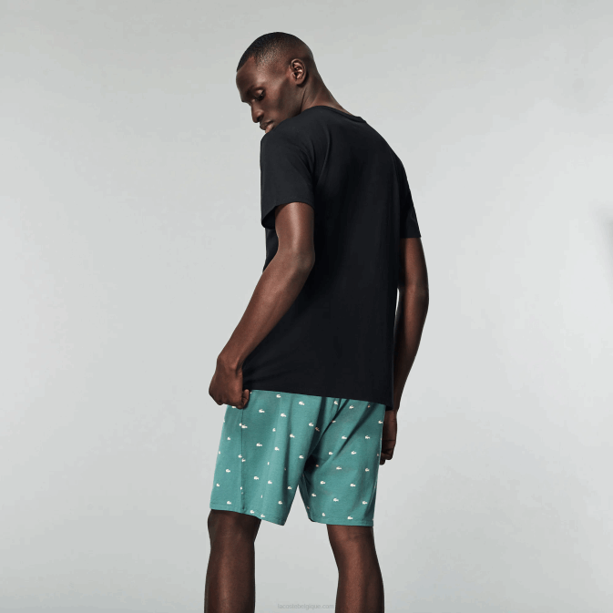 noir 031 V6HV1336 Hommes Lacoste lot de 3 t-shirts lounge en coton à col en V