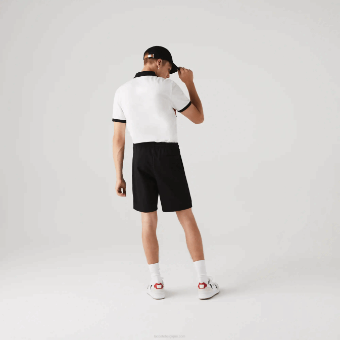 noir 031 V6HV1337 Hommes Lacoste short de tennis en polaire sport