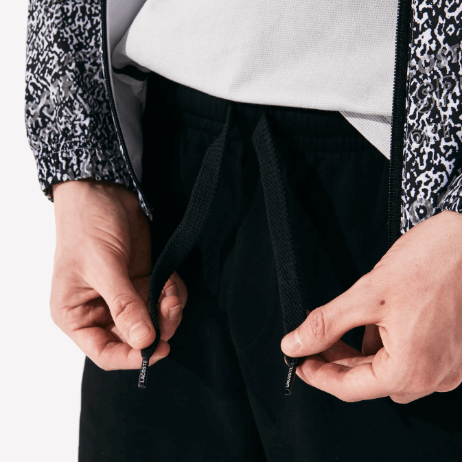 noir 031 V6HV1337 Hommes Lacoste short de tennis en polaire sport