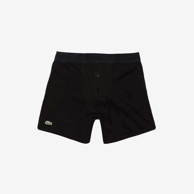 noir 031 V6HV1358 Hommes Lacoste Lot de 3 boxers longs en coton à taille lettrée