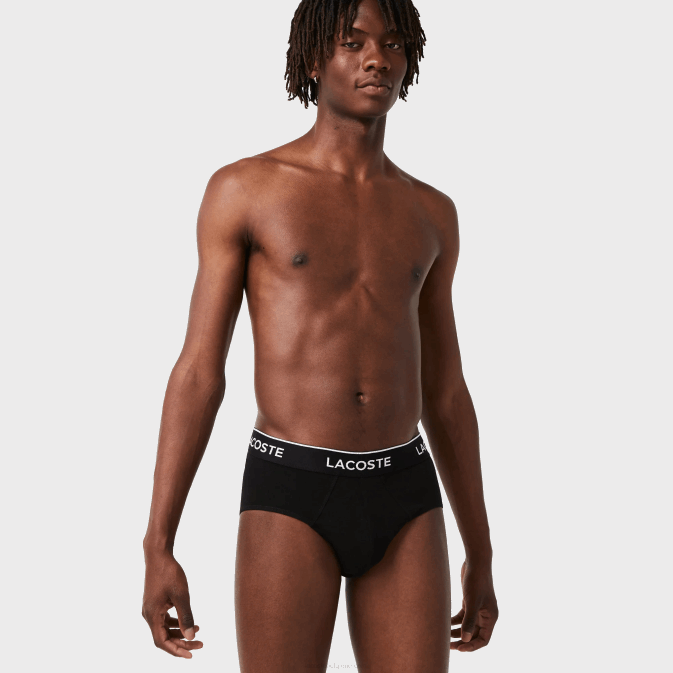 noir 031 V6HV1421 Hommes Lacoste lot de 3 slips casual