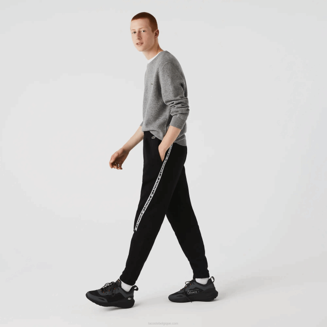noir 031 V6HV1459 Hommes Lacoste pantalon de jogging à bandes imprimées