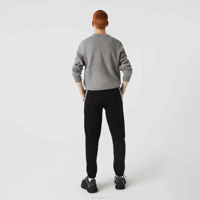 noir 031 V6HV1459 Hommes Lacoste pantalon de jogging à bandes imprimées