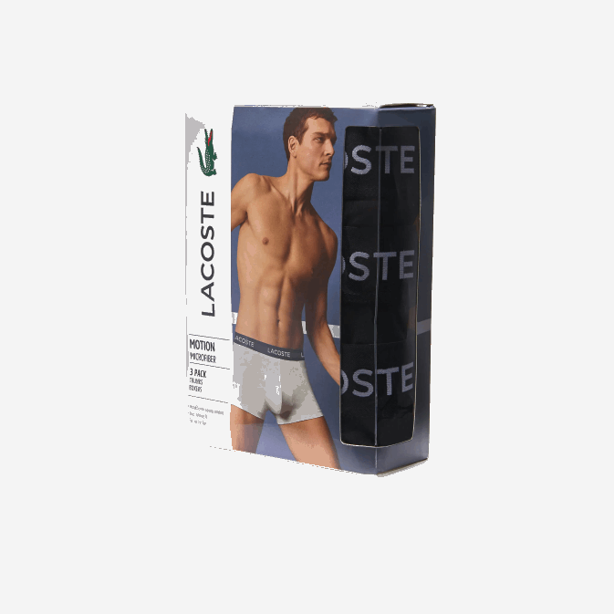 noir 031 V6HV1461 Hommes Lacoste lot de 3 boxers en microfibre