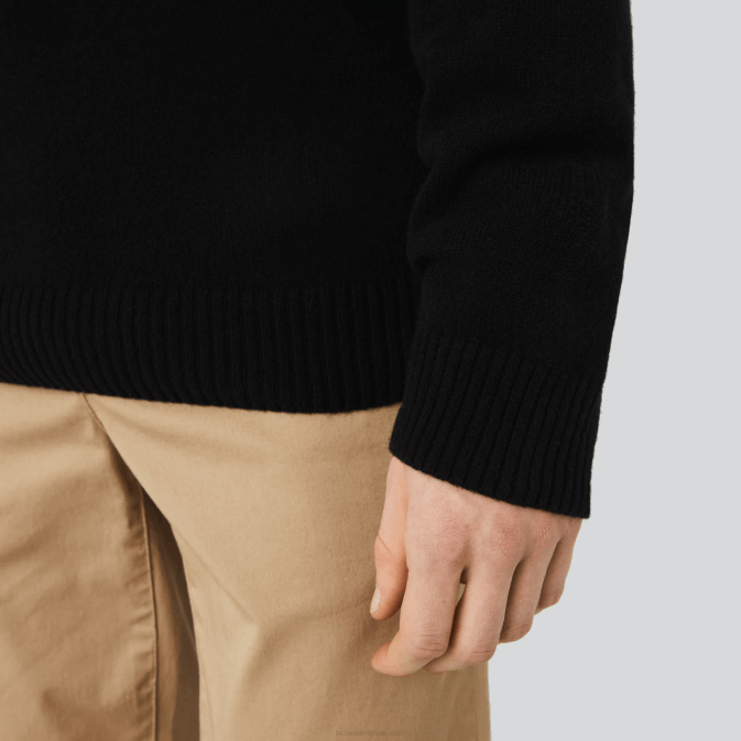noir 031 V6HV1554 Hommes Lacoste pull en laine à col v