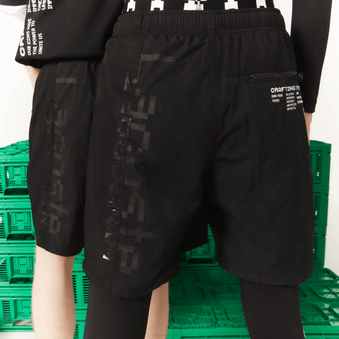 noir 031 V6HV1634 Hommes Lacoste bermuda en nylon live x minecraft