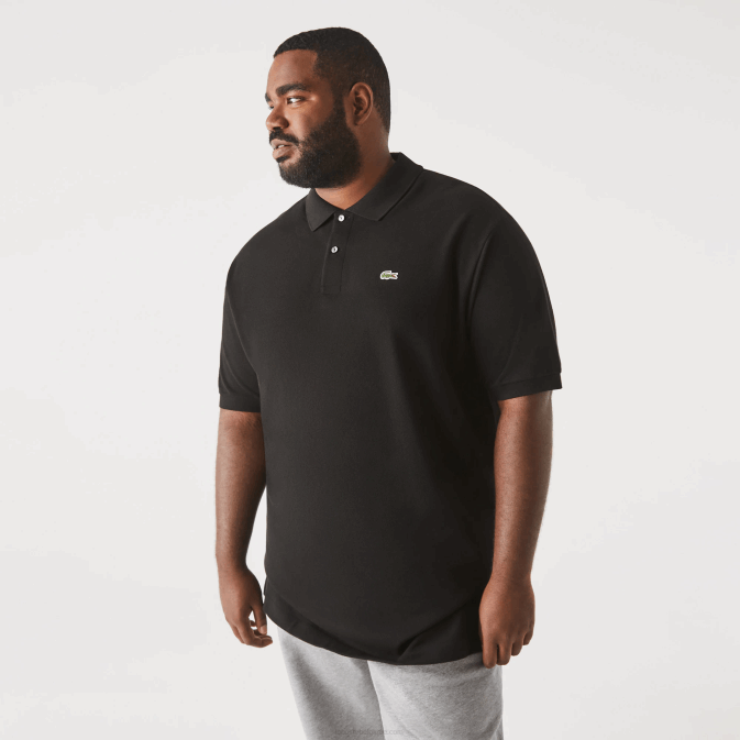 noir 031 V6HV170 Hommes Lacoste polo en coton petit piqué - grande taille - grand