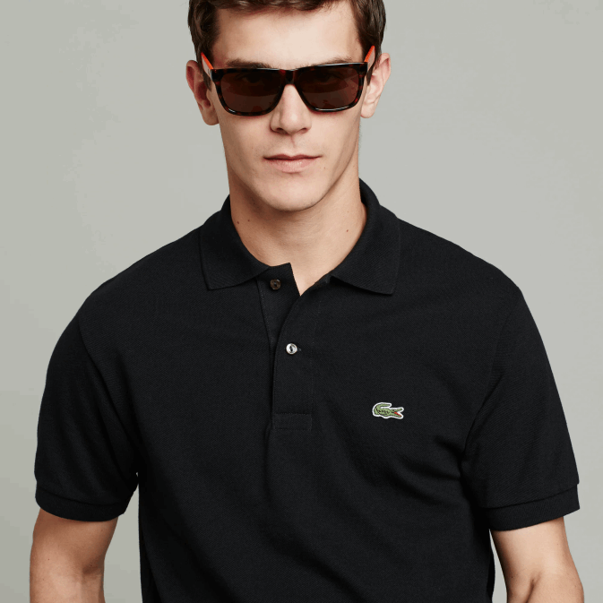 noir 031 V6HV170 Hommes Lacoste polo en coton petit piqué - grande taille - grand