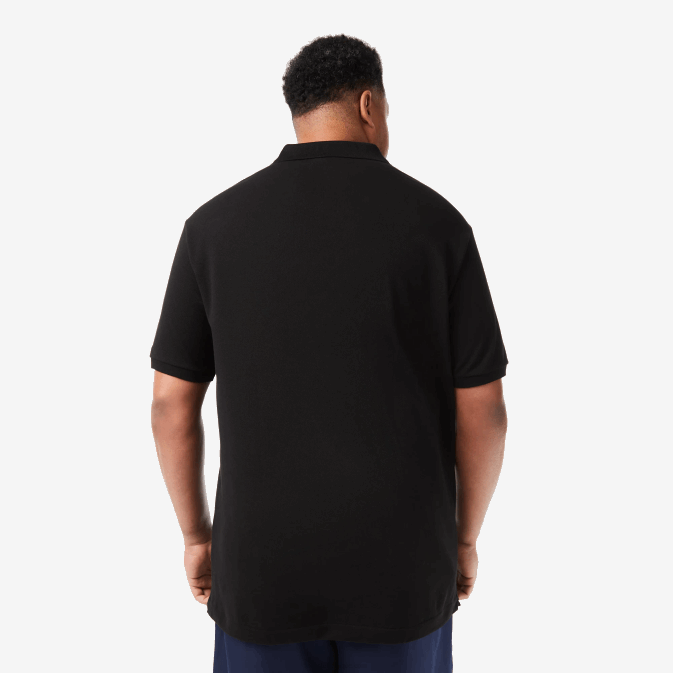 noir 031 V6HV188 Hommes Lacoste polo en coton petit piqué - grande taille - long