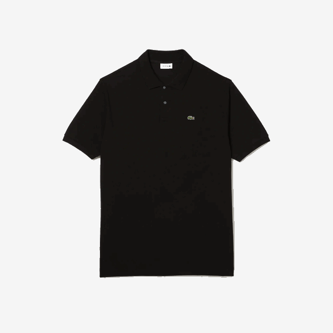 noir 031 V6HV188 Hommes Lacoste polo en coton petit piqué - grande taille - long