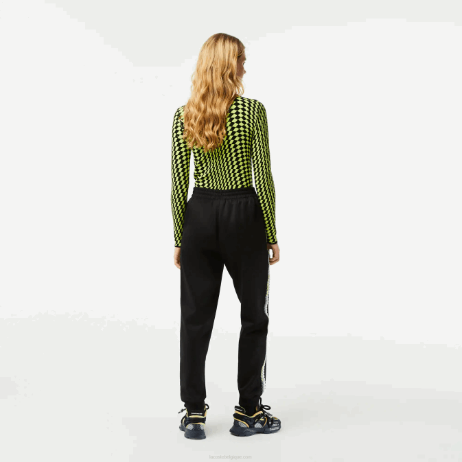 noir 031 V6HV2406 femmes Lacoste pantalon de jogging à bande logo