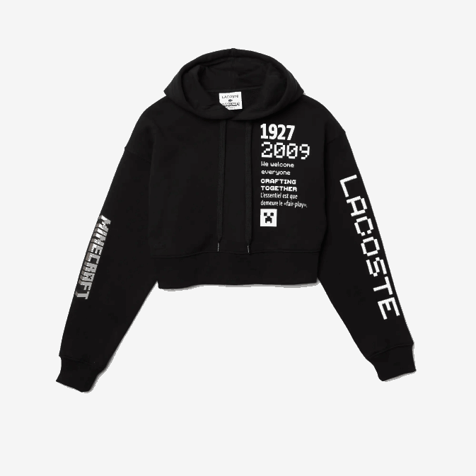 noir 031 V6HV2585 femmessweat à capuche oversize en molleton lacoste x minecraft