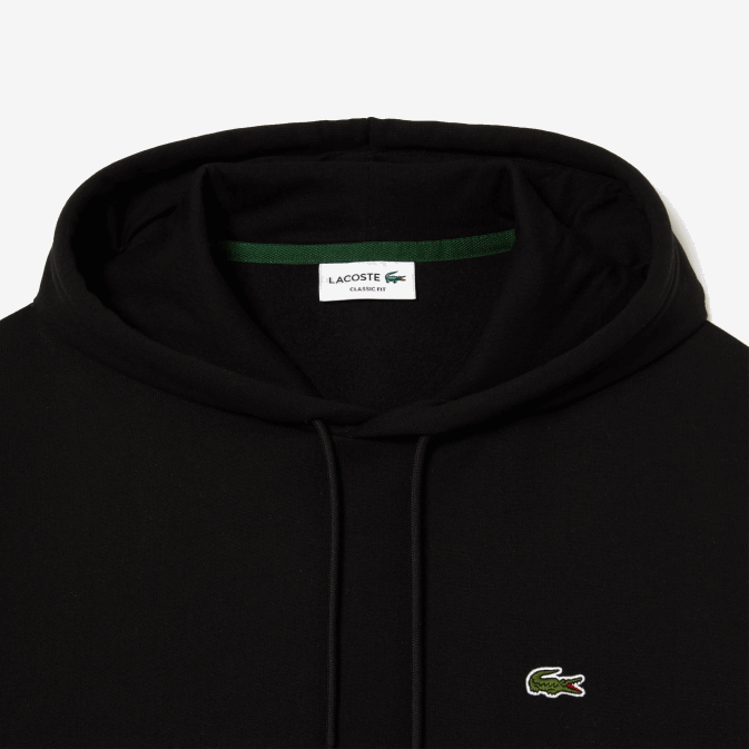 noir 031 V6HV266 Hommes Lacoste sweat à capuche coton bio