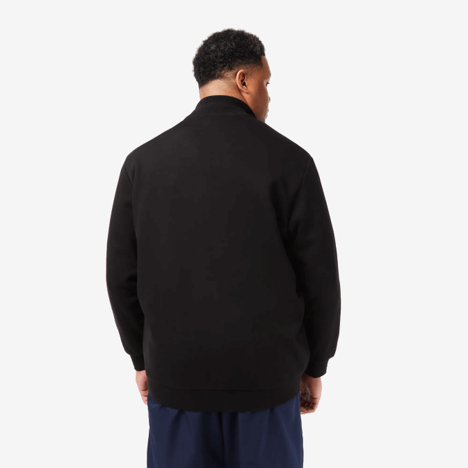 noir 031 V6HV340 Hommes Lacoste sweat zippé regular fit en molleton de coton - grandes tailles - grand