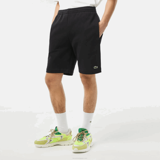 noir 031 V6HV416 Hommes Lacoste short en molleton de coton bio brossé