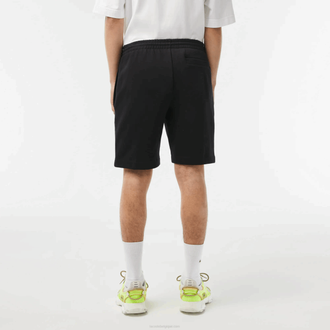 noir 031 V6HV416 Hommes Lacoste short en molleton de coton bio brossé