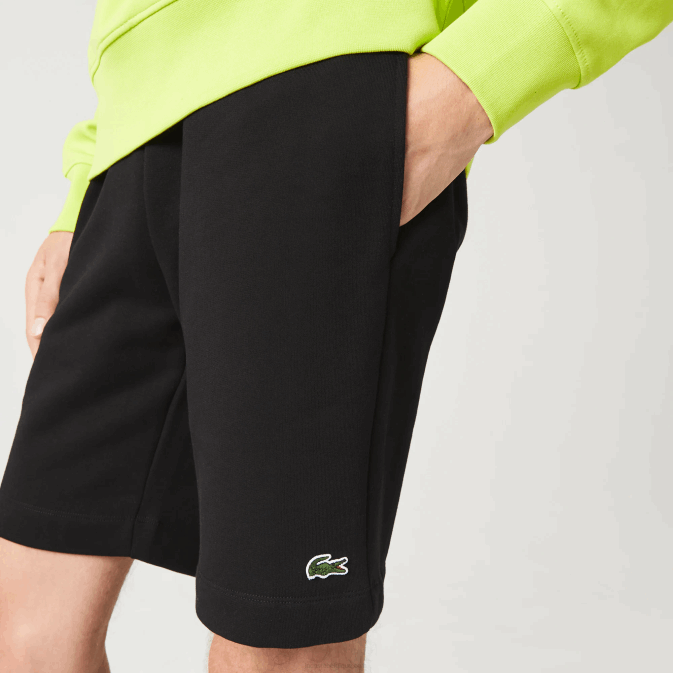 noir 031 V6HV416 Hommes Lacoste short en molleton de coton bio brossé