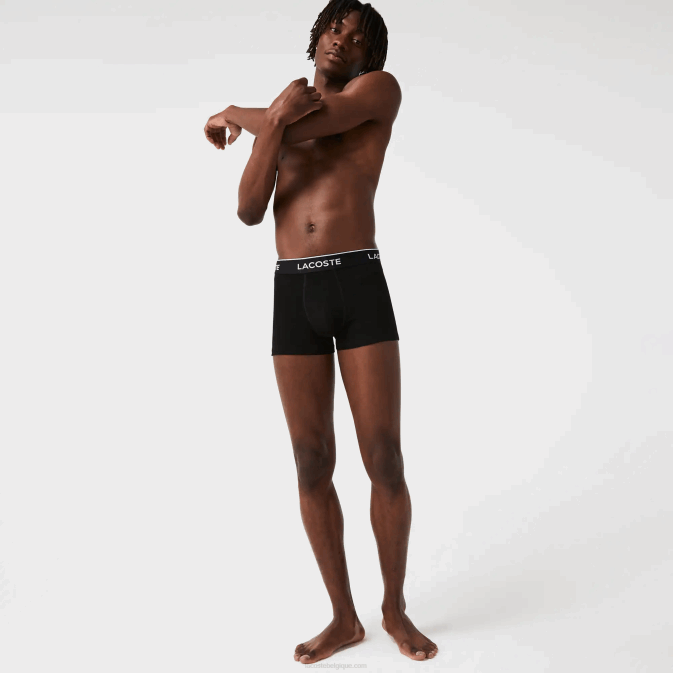 noir 031 V6HV484 Hommes Lacoste lot de 3 boxers casual