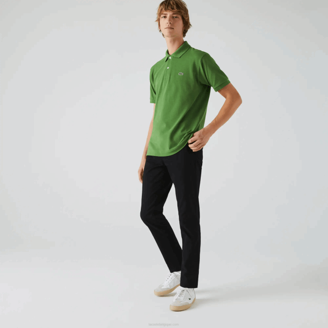 noir 031 V6HV548 Hommes Lacoste pantalon slim en gabardine stretch