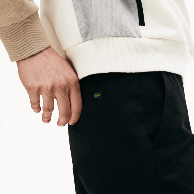 noir 031 V6HV548 Hommes Lacoste pantalon slim en gabardine stretch