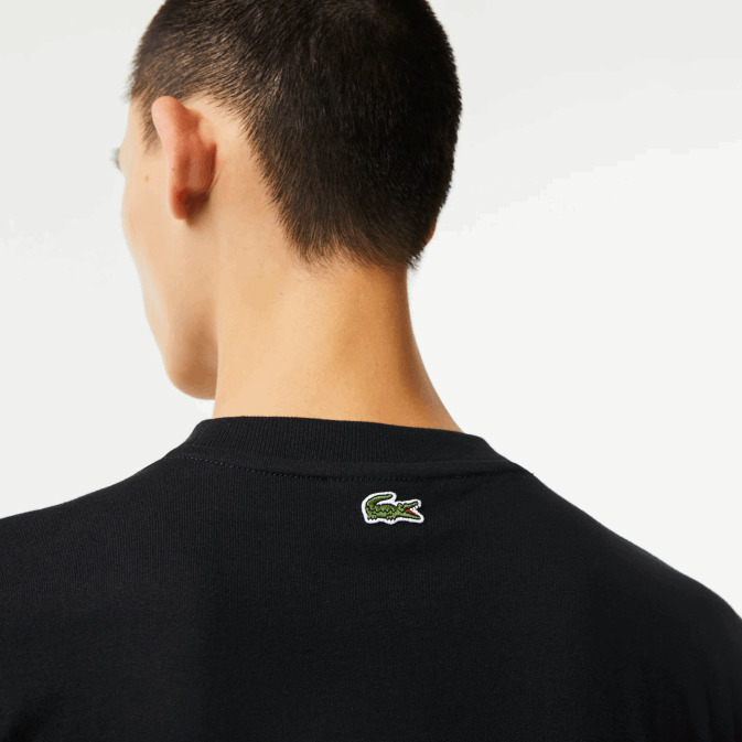 noir 031 V6HV578 Hommes Lacoste t-shirt coupe classique à imprimé monogramme