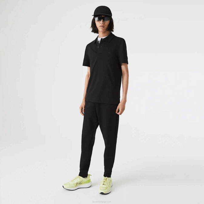 noir 031 V6HV598 Hommes Lacoste polo slim fit en piqué de coton bio stretch