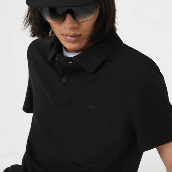 noir 031 V6HV598 Hommes Lacoste polo slim fit en piqué de coton bio stretch