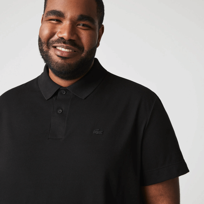 noir 031 V6HV598 Hommes Lacoste polo slim fit en piqué de coton bio stretch