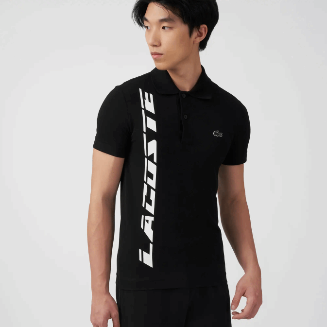 noir 031 V6HV626 Hommes Lacoste polo regular fit en piqué à logo