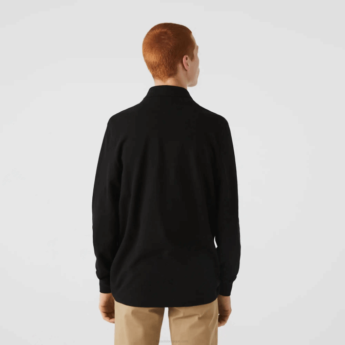 noir 031 V6HV667 Hommes Lacoste polo en piqué de coton stretch à manches longues smart paris