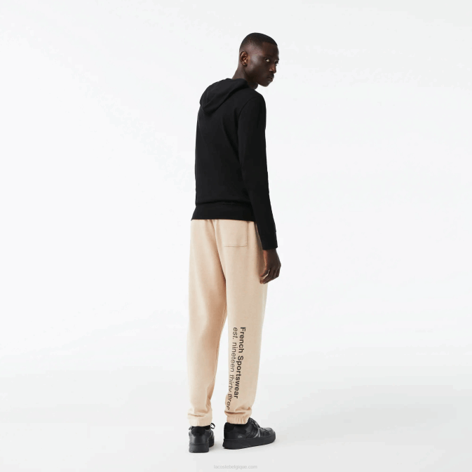 noir 031 V6HV673 Hommes Lacoste sweat à capuche en jersey de coton