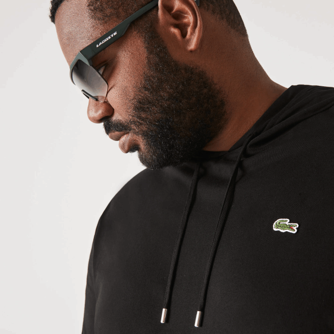 noir 031 V6HV723 Hommes Lacoste t-shirt à capuche coupe classique xl