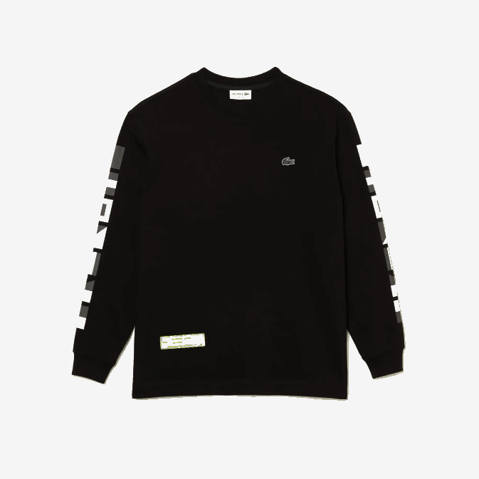 noir 031 V6HV797 Hommes Lacoste t-shirt ample à imprimé
