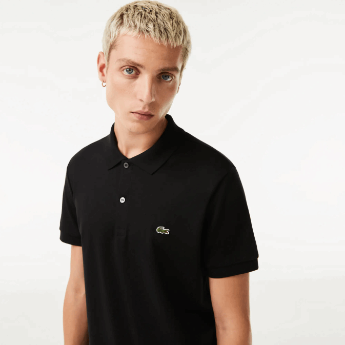 noir 031 V6HV807 Hommes Lacoste polo coupe classique en coton pima