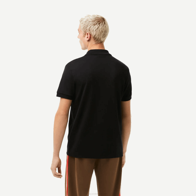noir 031 V6HV807 Hommes Lacoste polo coupe classique en coton pima